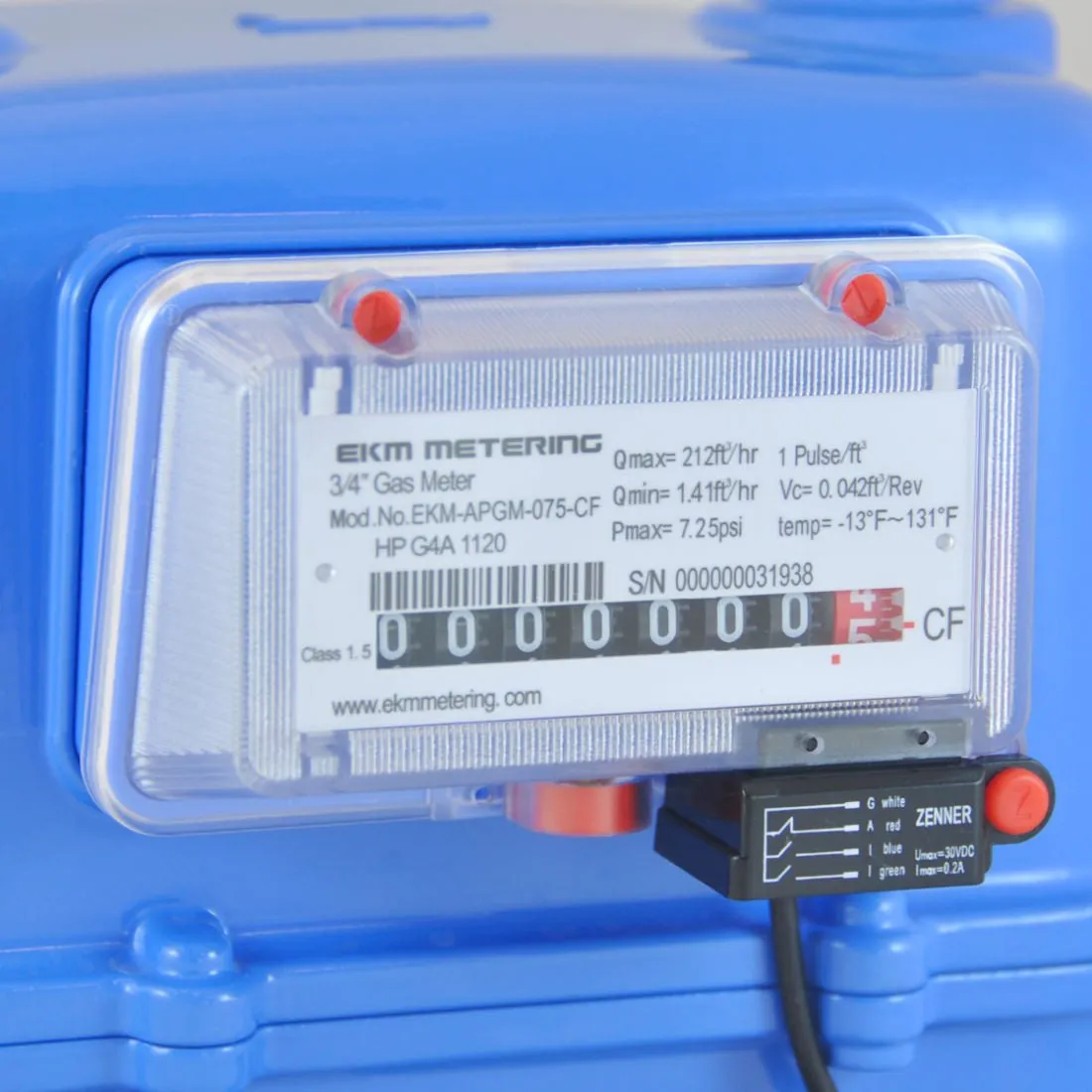 3/4 Inch Pulse Output Gas Meter - Aluminum, Cold Temperature - APGM-075-CF