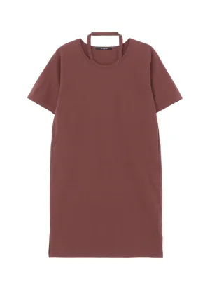 72/2 SINGLE COTTON JERSEY DRESS WITH DECONSTRUCTED NECKLINE 72/2 SINGLE COTTON JERSEY DRESS WITH DECONSTRUCTED NECKLINE