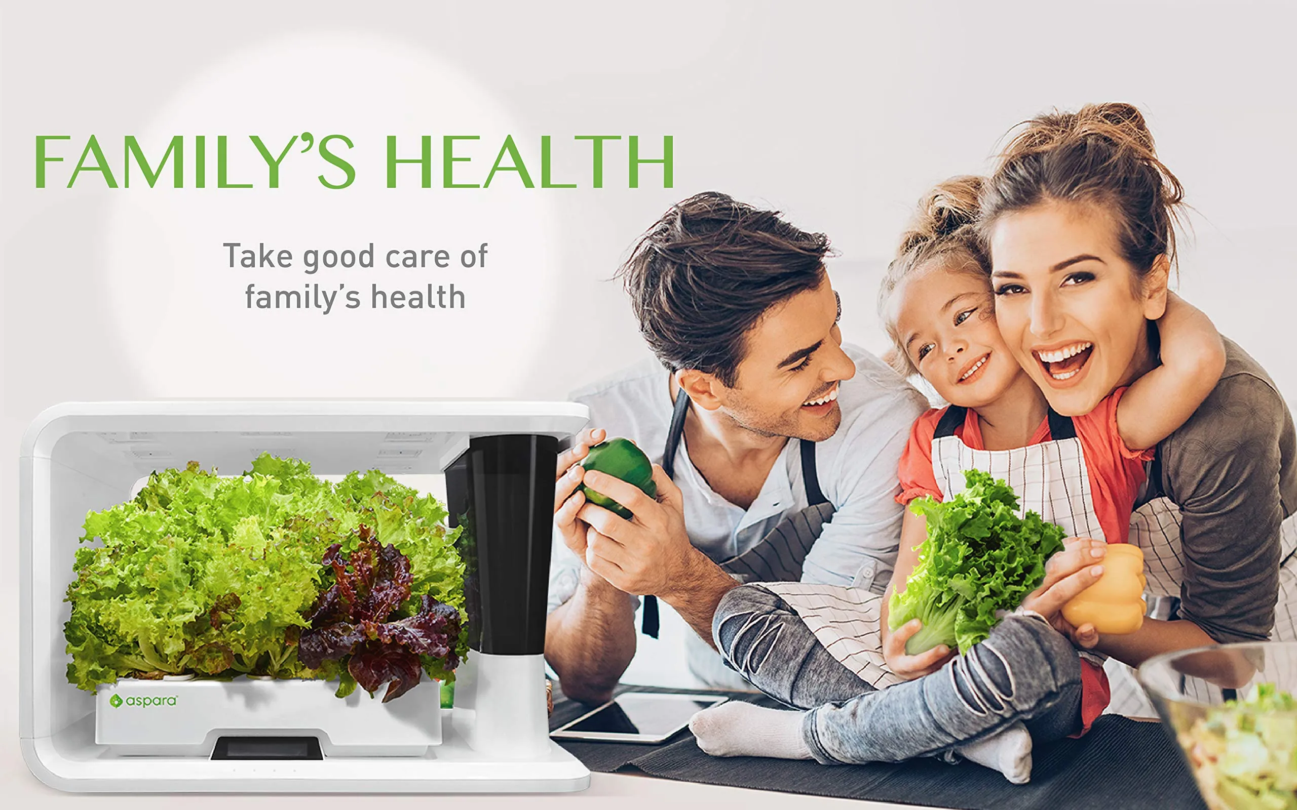 AS1001WH - aspara Nature Smart IoT Hydroponic Grower/Growing System, 16 Grow pods, 10 sensors, All Seasons Indoor Garden/Support Apple iOS and Google Android app