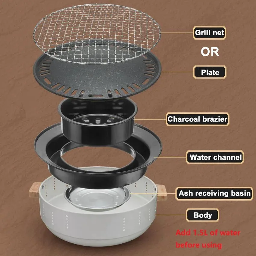 Barbecue Grill Charcoal Stove Heat-insulating BBQ Stove Barbecue Rack