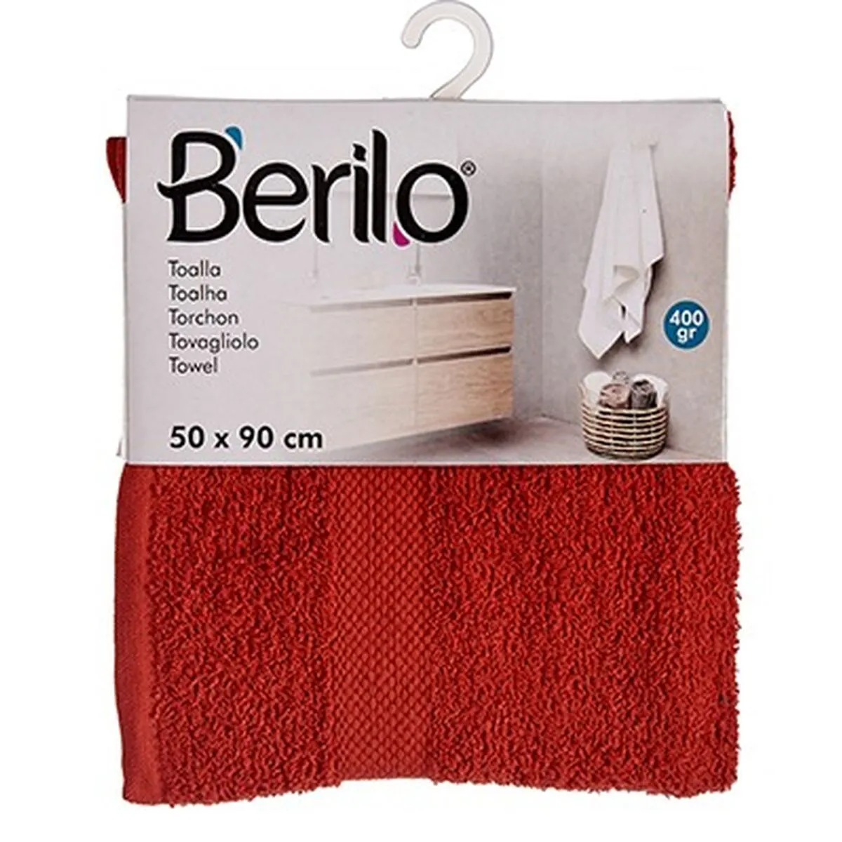 Bath Towel Terracotta Colour 50 x 90 Cm 6 Units