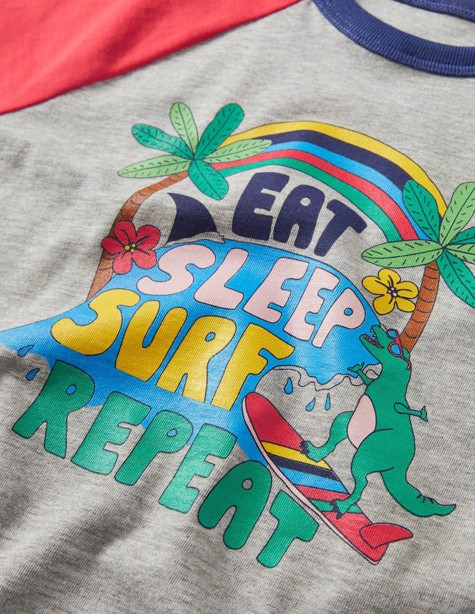 Colourblock Logo T-shirt-Grey Marl Surf