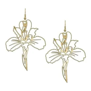 Earrings-Iris Drop - 24K Gold Plated Brass