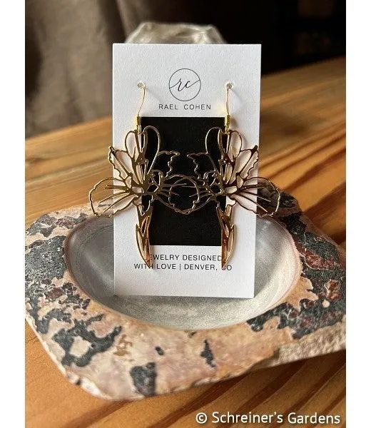 Earrings-Iris Drop - 24K Gold Plated Brass