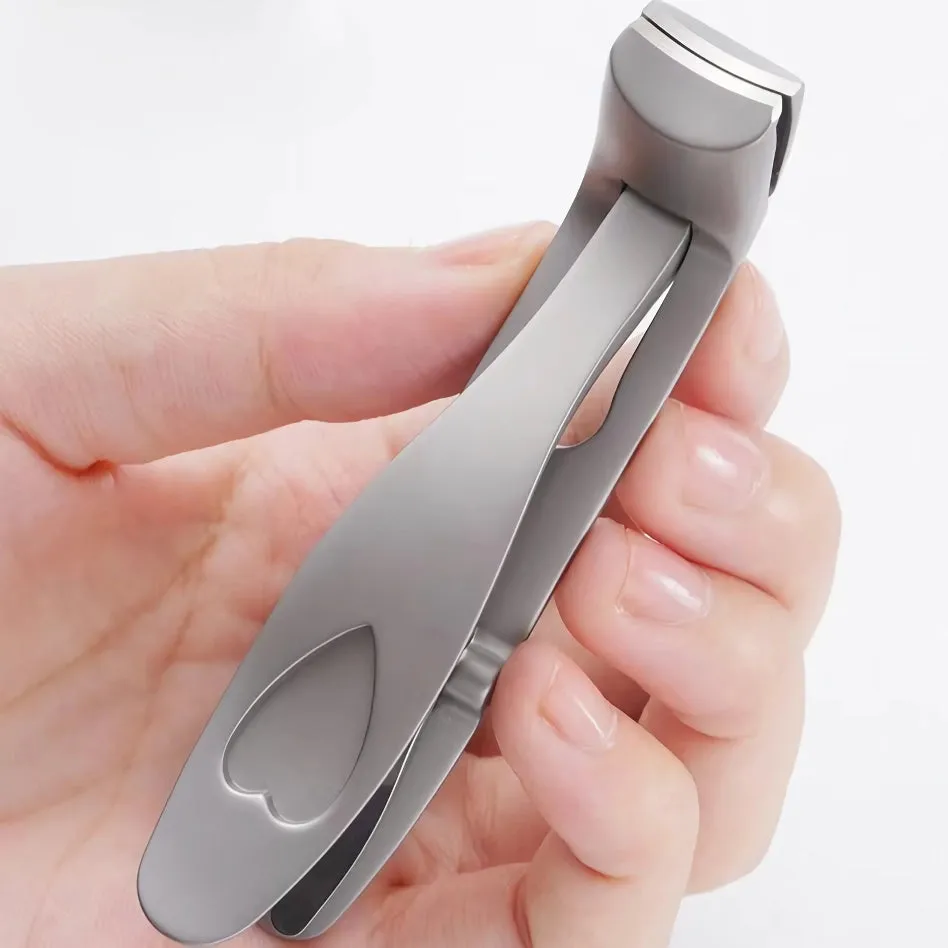 Ergonomic Angled Toenail Clipper with Nail File – Stainless Steel Thick Nail Cutter & Trimmer