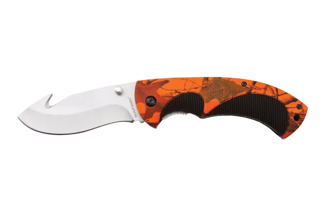 Folding Gut Hook Hunting Knife w/ Case