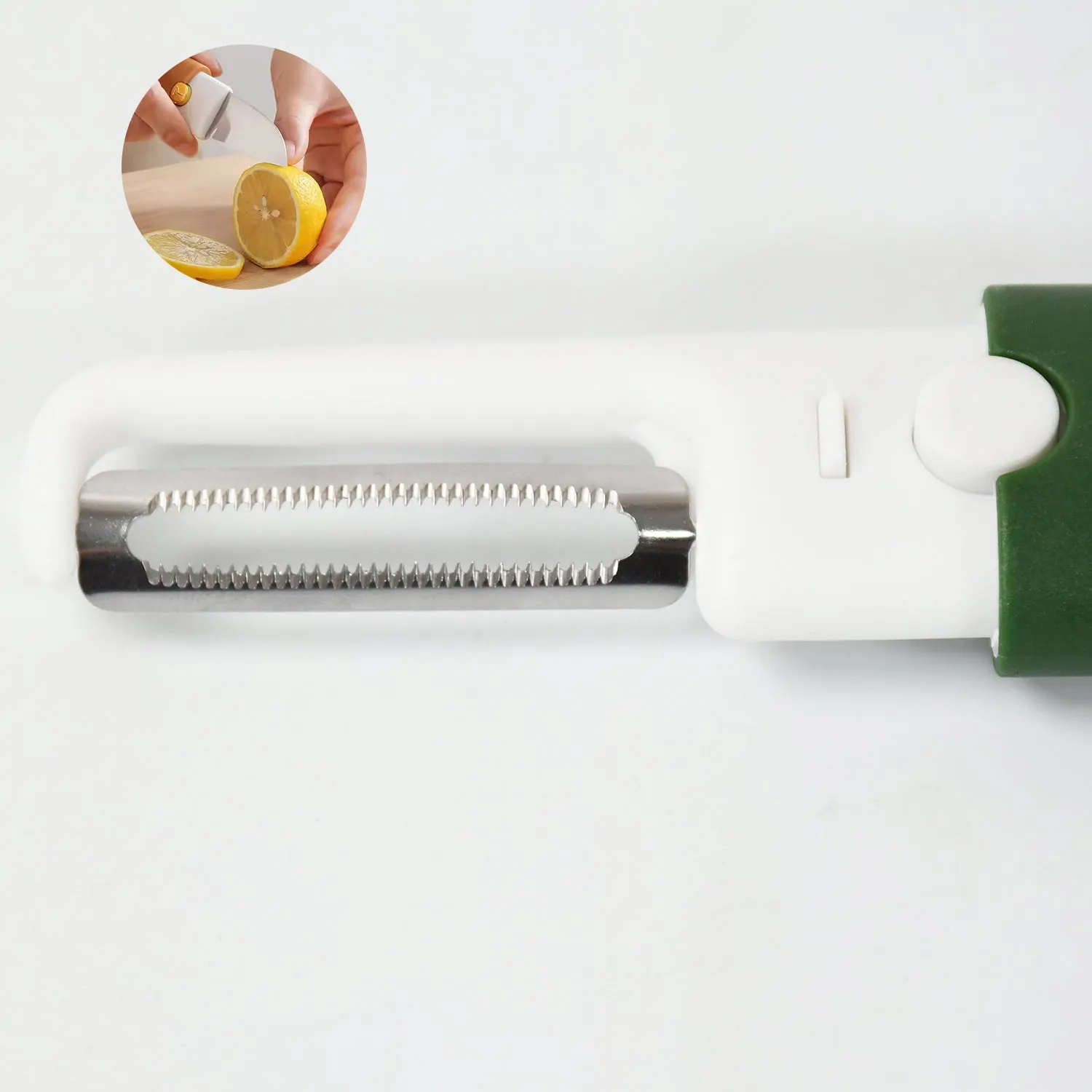 Multifunctional peeler Two in one fruit knife, fruit and vegetable cutting knife sawtooth peeler, apple, carrot, potato, fruit slice antiskid