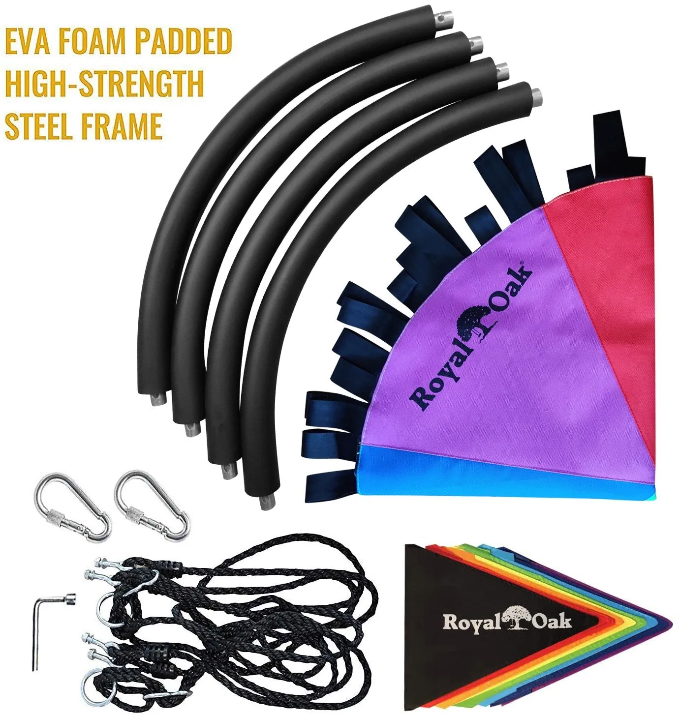 New Release! Giant Multicolored Mat Saucer Swing with Bonus Carabiners and Flags