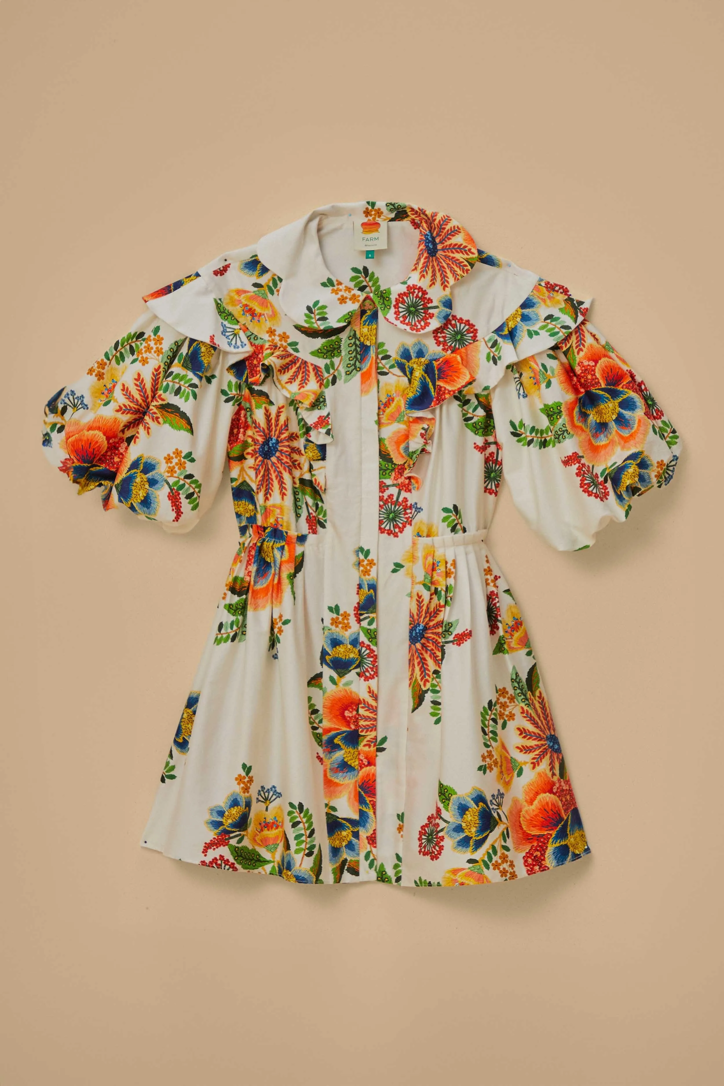 Off-White Delicate Garden Organic Cotton Mini Dress