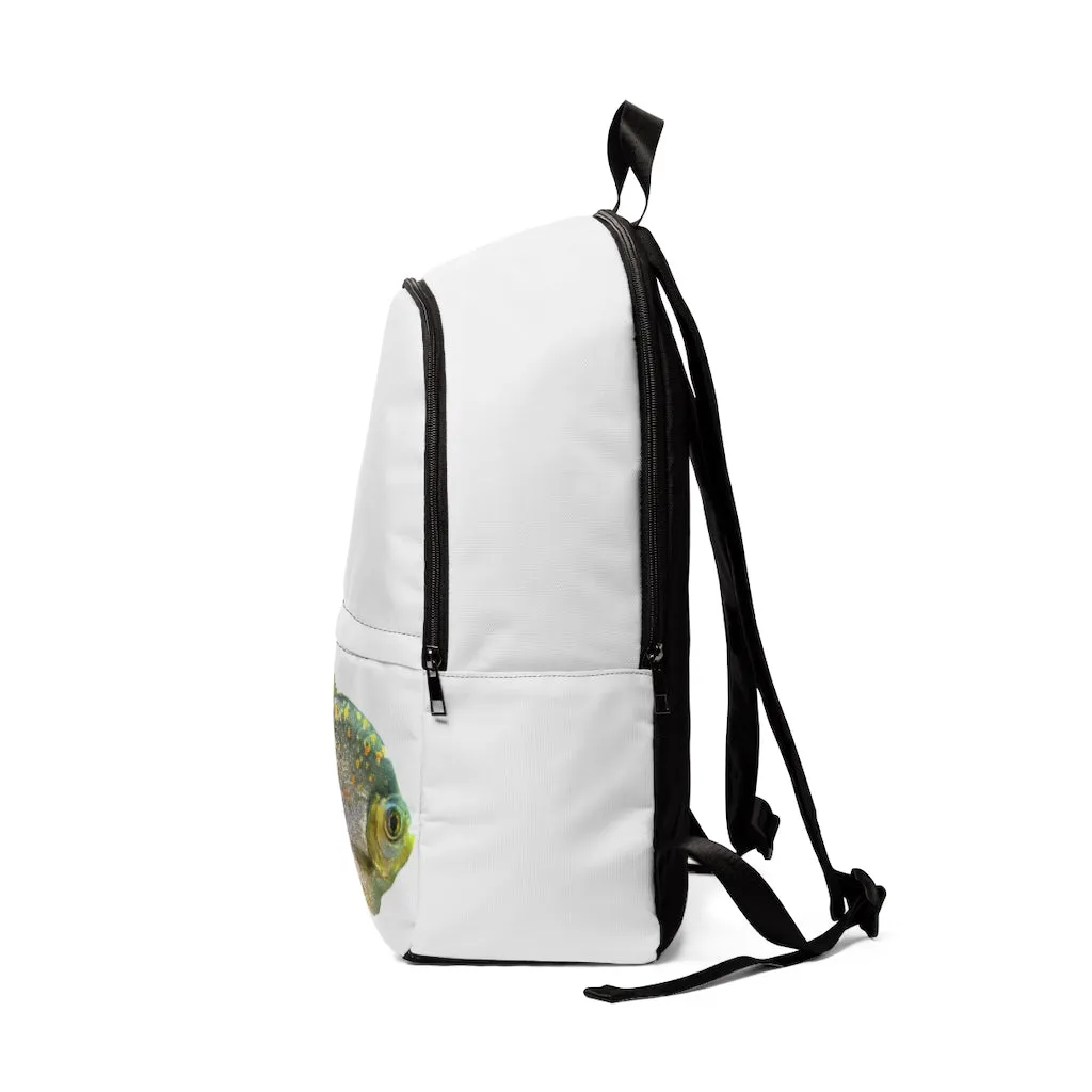 Silver Fish with Specs Unisex Fabric Backpack
