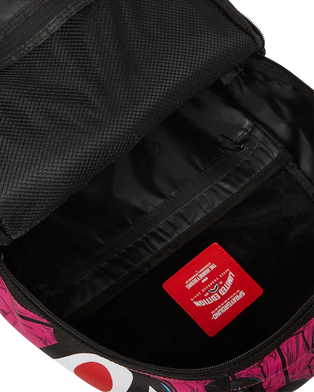 Sprayground X Squid Game Lined Up Front Man & Pink Guard Shark DLXSV Backpack