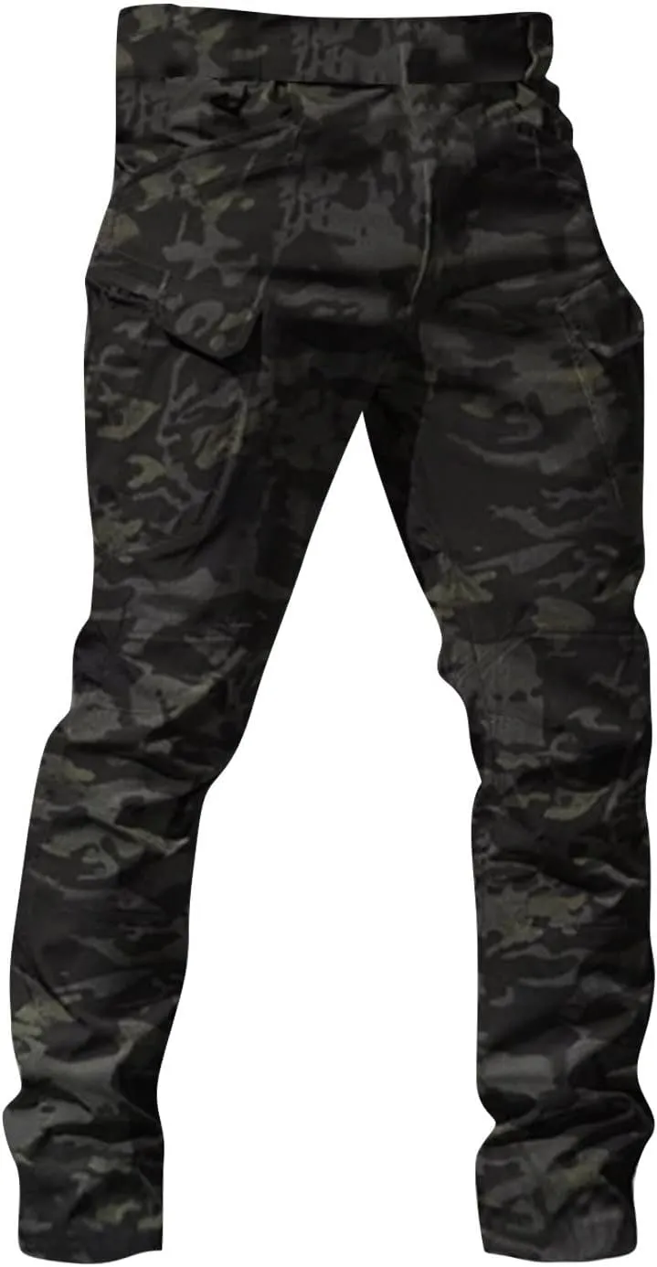 Tactical Pants for Men Slim Fit Stretch Work Pants Construction Cargo Hiking Cargo Pant Ripstop Waterproof Trousers