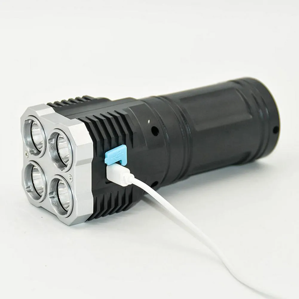Ultra Bright LED Flashlight Torch, Outdoor Camping Light with Adjustable 4 Switch Mode
