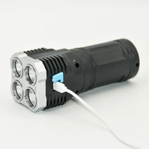 Ultra Bright LED Flashlight Torch, Outdoor Camping Light with Adjustable 4 Switch Mode
