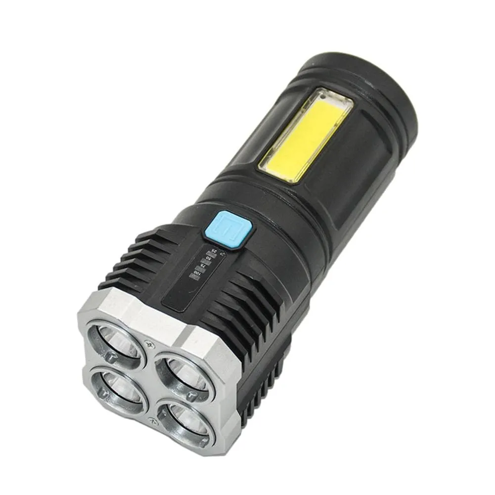 Ultra Bright LED Flashlight Torch, Outdoor Camping Light with Adjustable 4 Switch Mode