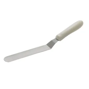 Winco TWPO-7 7-3/4" Blade Offset Spatulas with Whie Ergonomic Plastic Handle