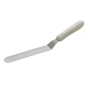Winco TWPO-7 7-3/4" Blade Offset Spatulas with Whie Ergonomic Plastic Handle