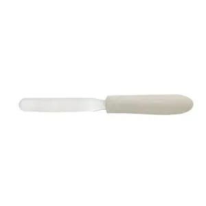 Winco TWPS-4 4-1/4" Blade Bakery Spatulas with Whie Ergonomic Plastic Handle
